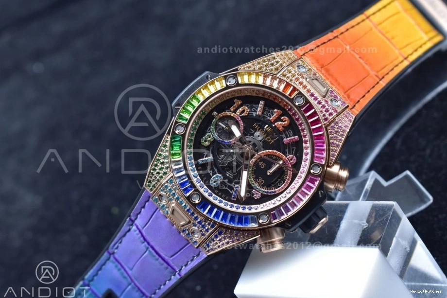 on 517 Edition King 1:1 Strap Unico Bang EasyMatch RG Rainbow 45mm Rainbow ZF A Gummy Best Big 0430
